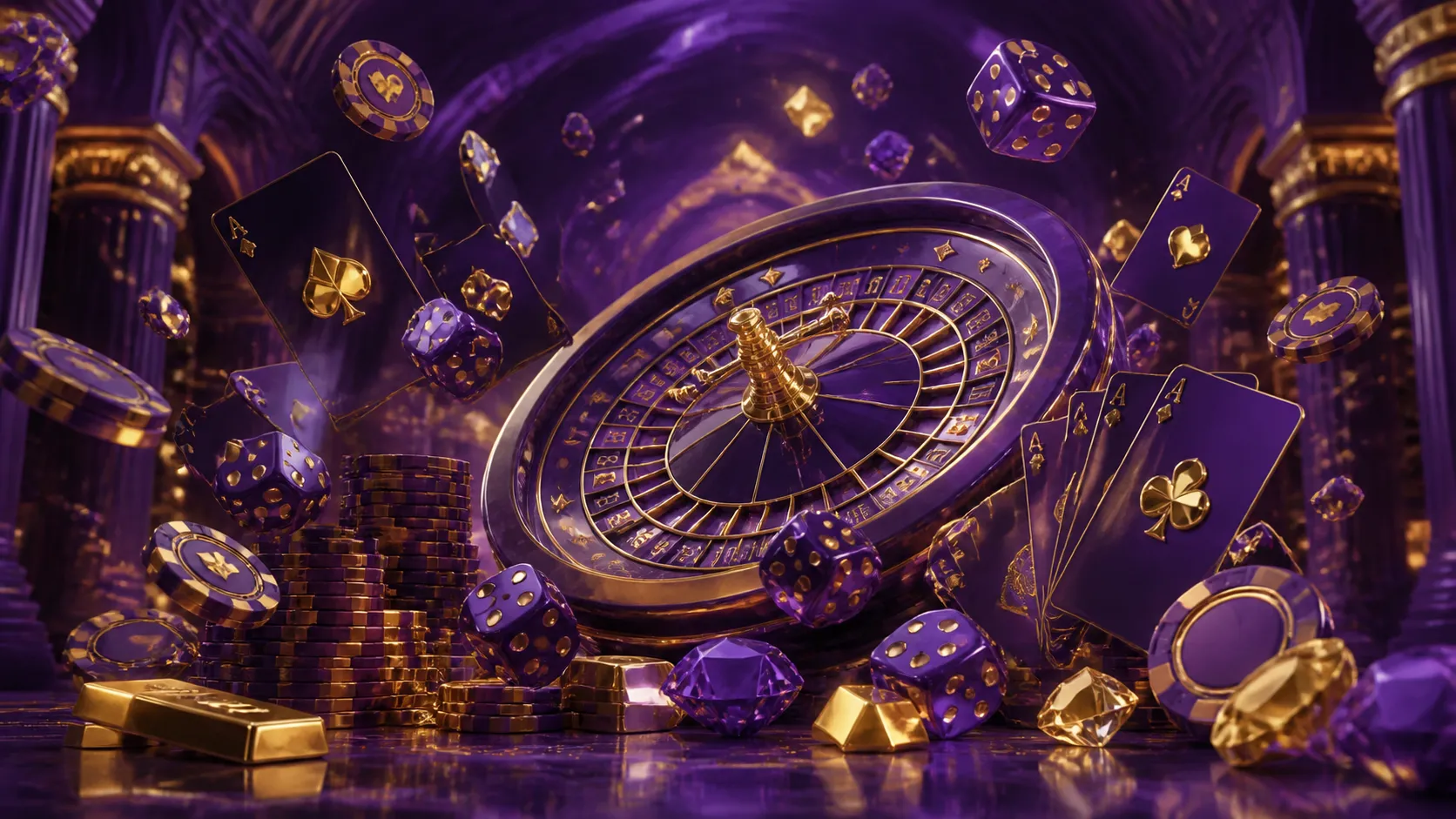 High-end casino hero banner for Playbaze with elegant elements in themed luxury style.
